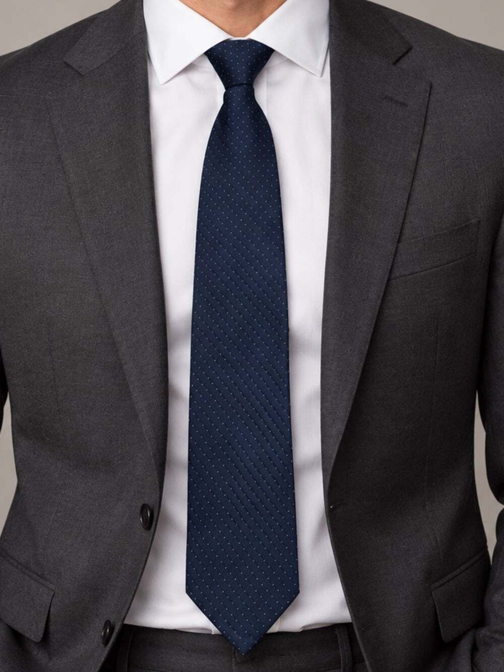BOSS Hugo Boss Navy 100 Silk Polka Dot Tie |Quiet Luxury Classic Business Style